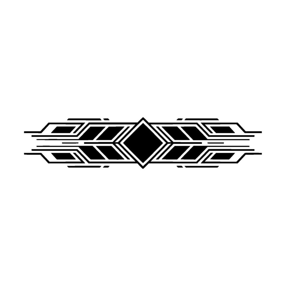 Art Deco Geometric Ornament, Black White, Symmetry, Minimalist vector
