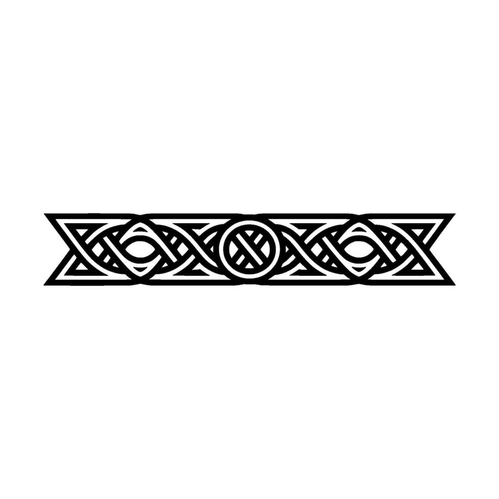 Intricate Celtic Knot Border Element on White vector