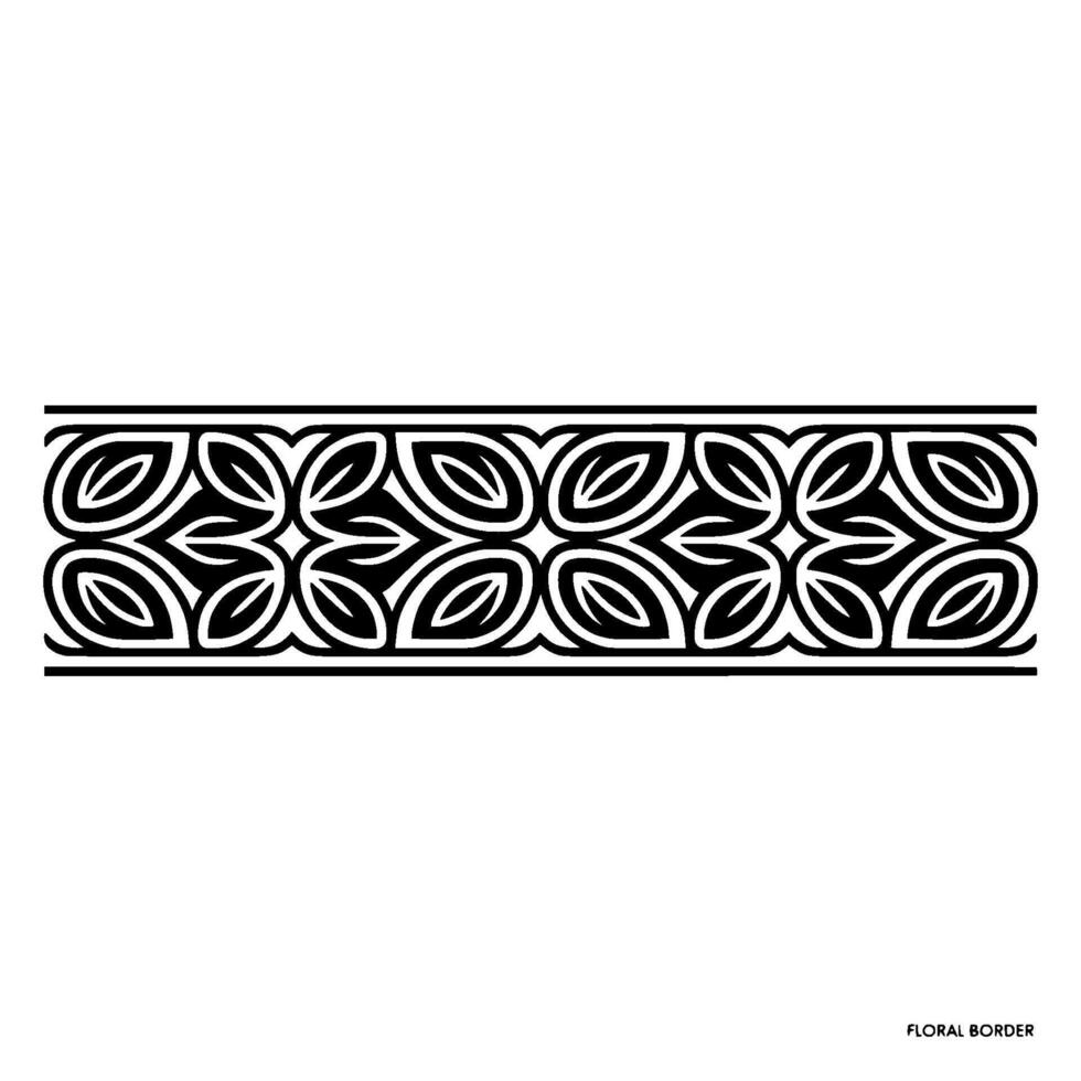 Elegant Black Floral Border, Ornamental For Creative Projects vector