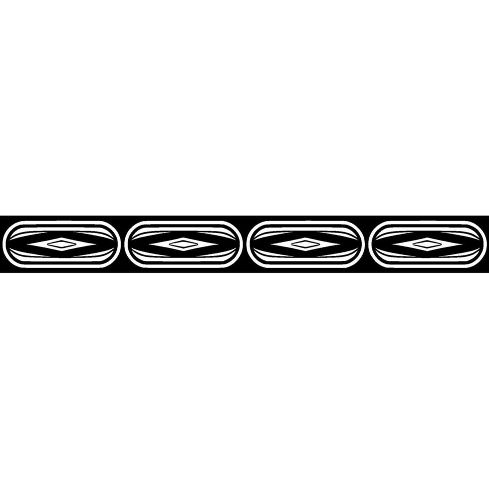 Geometric Border Repeating Oval Pattern in Black and White vector