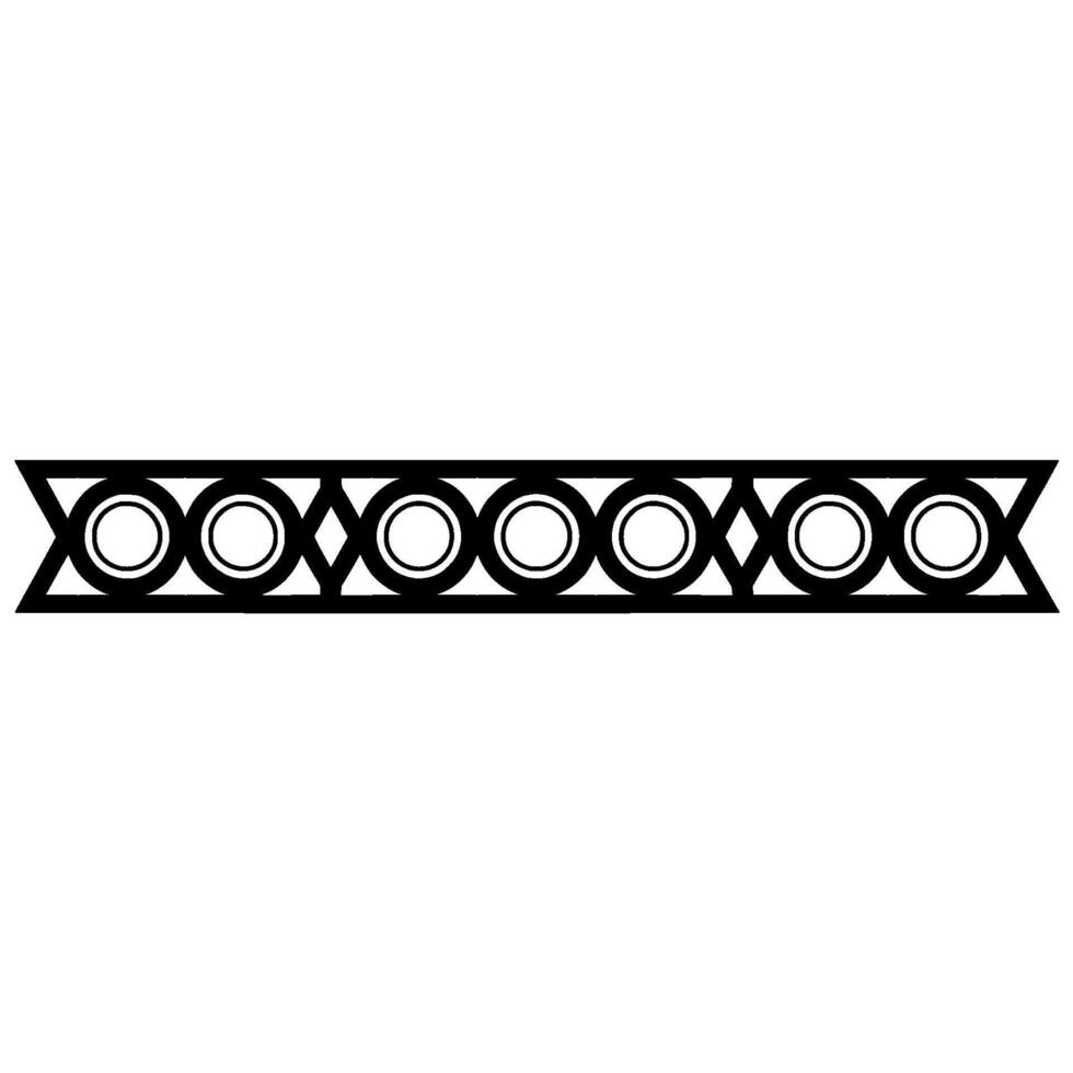 Decorative Geometric Border with Repeating Circles and Diamonds, Black on White vector