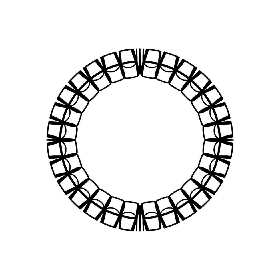 Abstract Geometric Circle on White Background - Modern vector