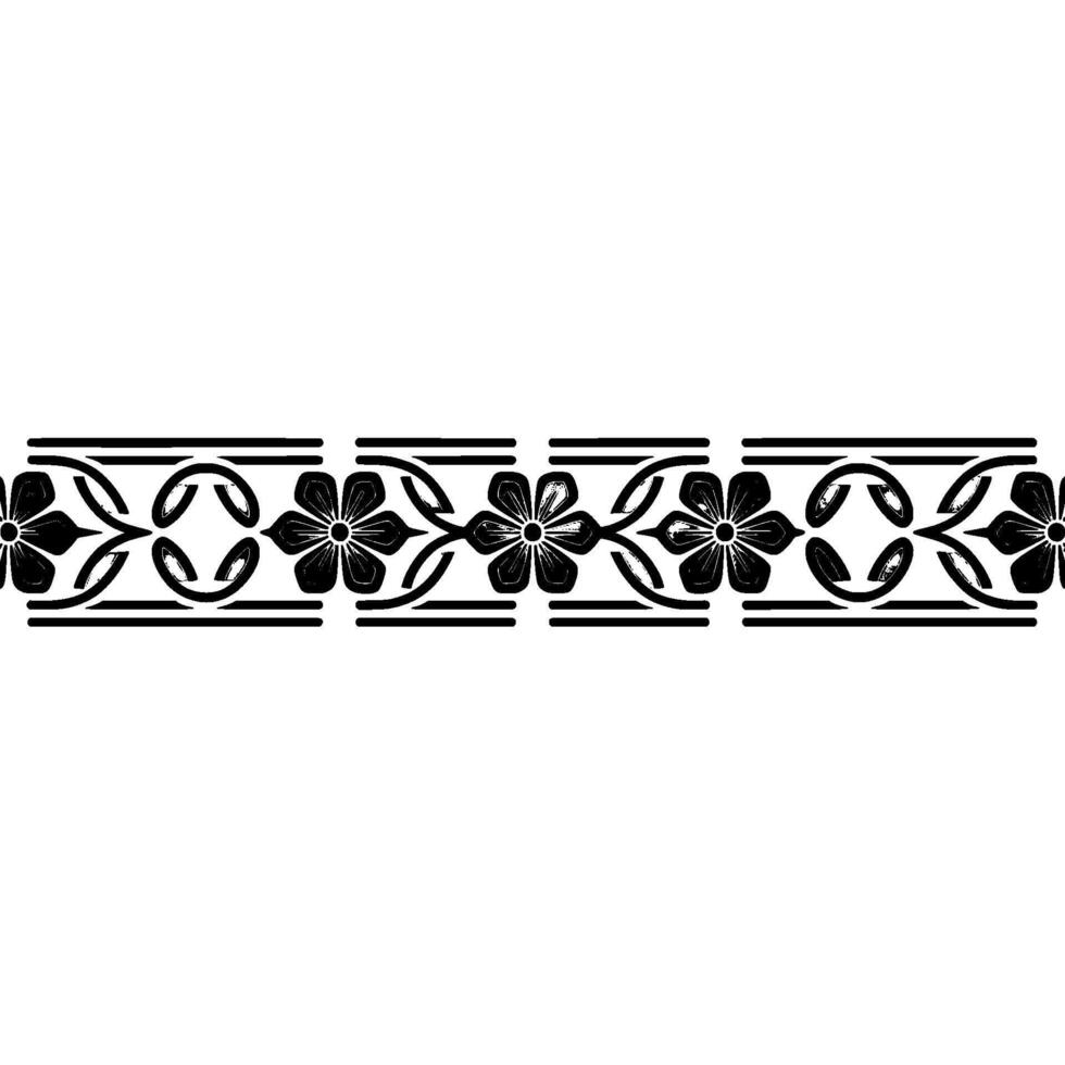 Elegant Floral Border in Gray and Black vector