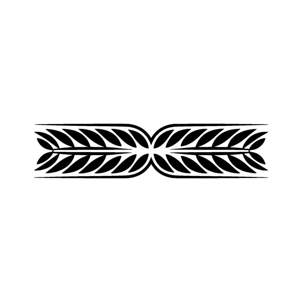 Elegant Black Leaf Border on White Background, Decorative Element - Illustration vector