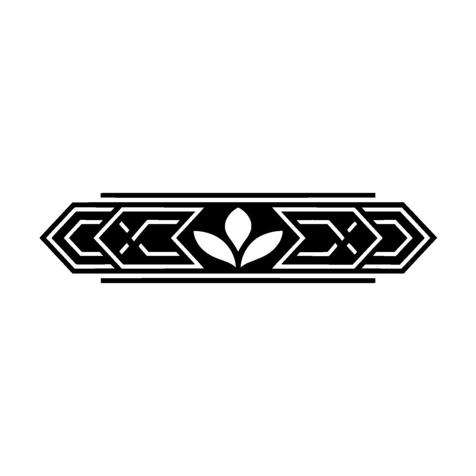 Geometric Floral Border Black and White, Modern Decor vector