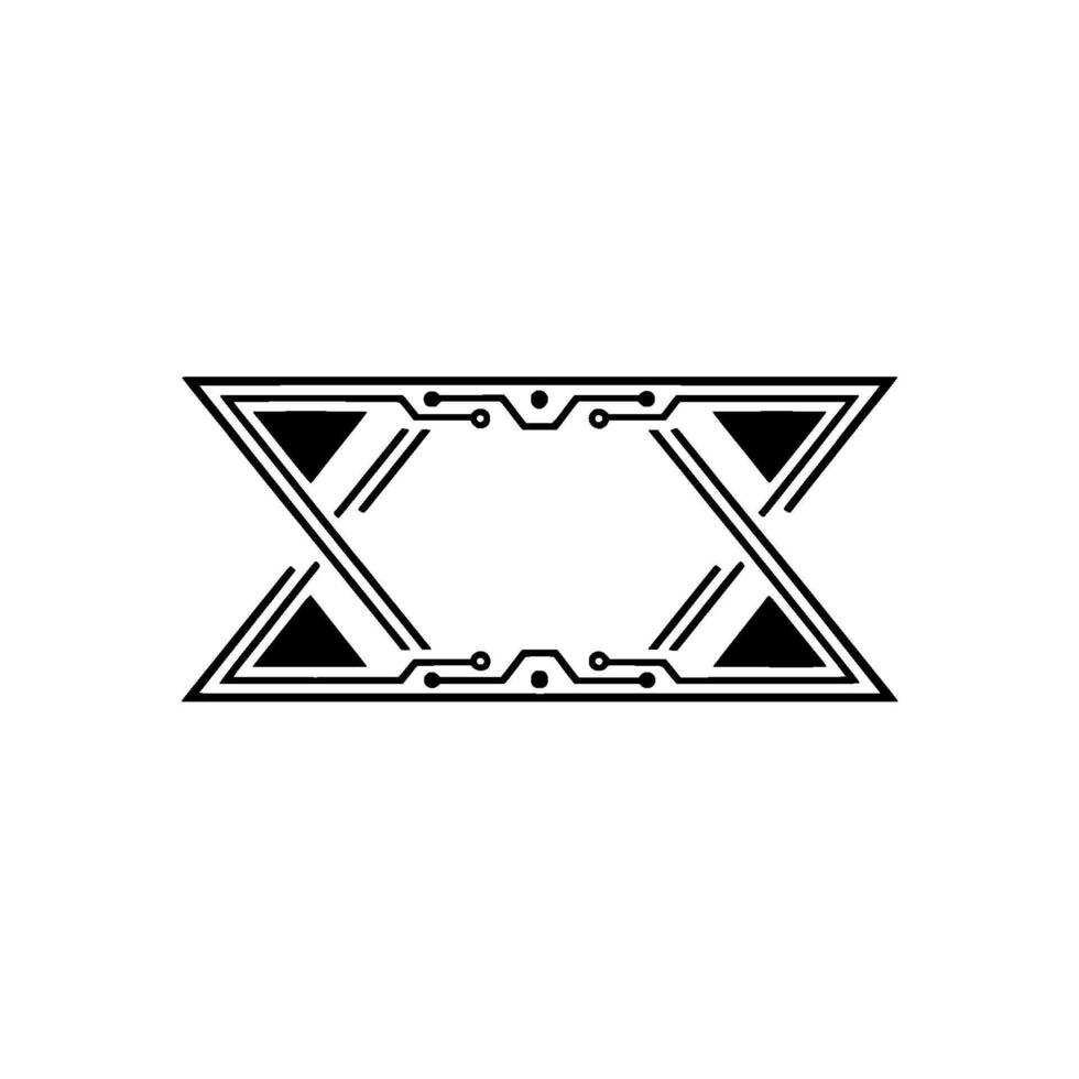 Techy Geometric Element on White Background vector