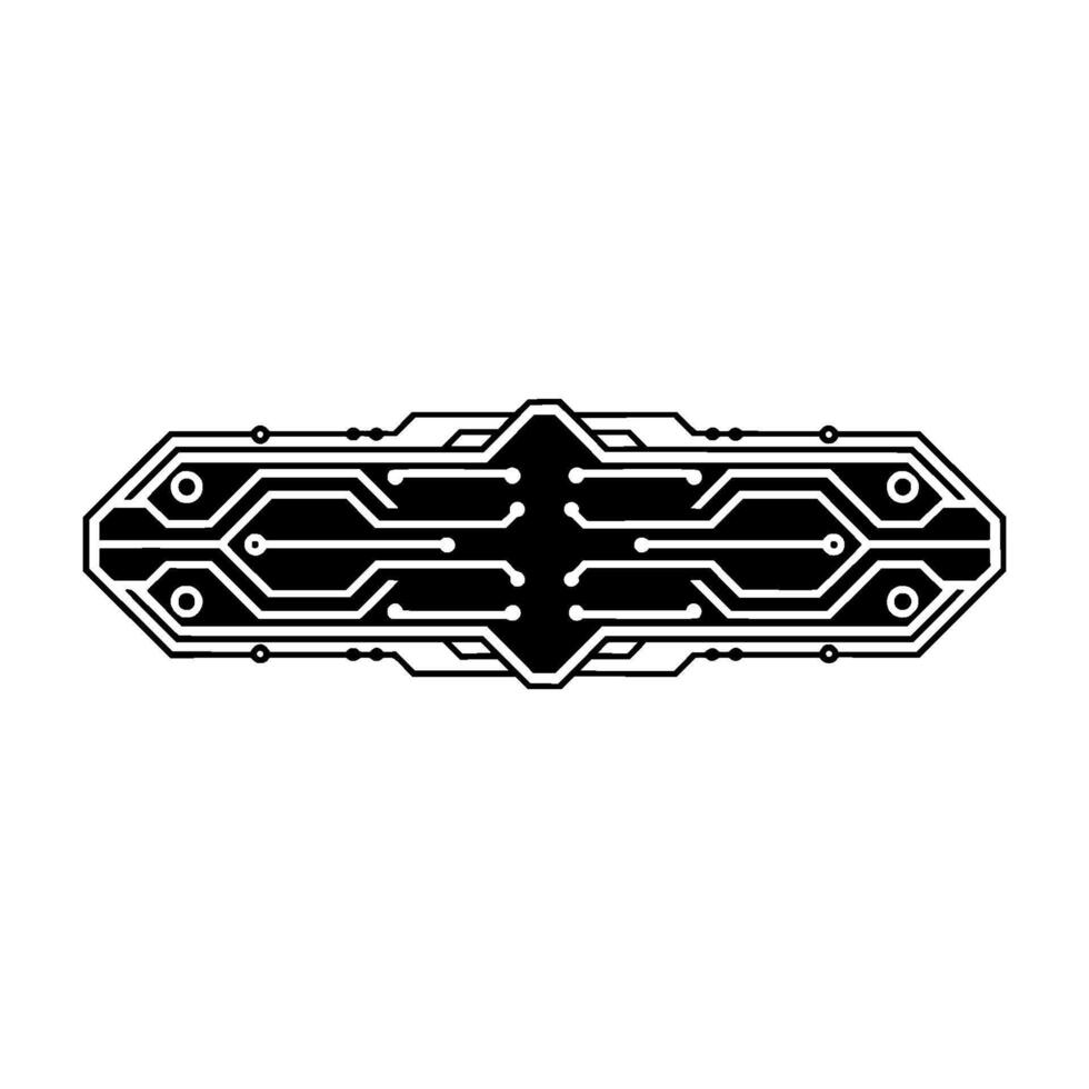 Abstract Circuit Board Element, Black White Tech vector