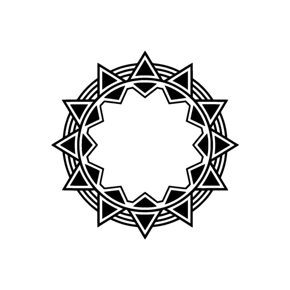 Geometric Sunburst Illustration, Minimalist Black White vector