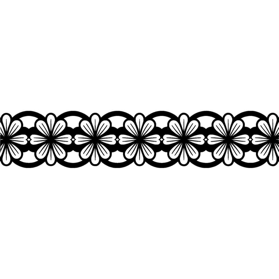 Minimalist Floral Border on White, , Monochromatic vector