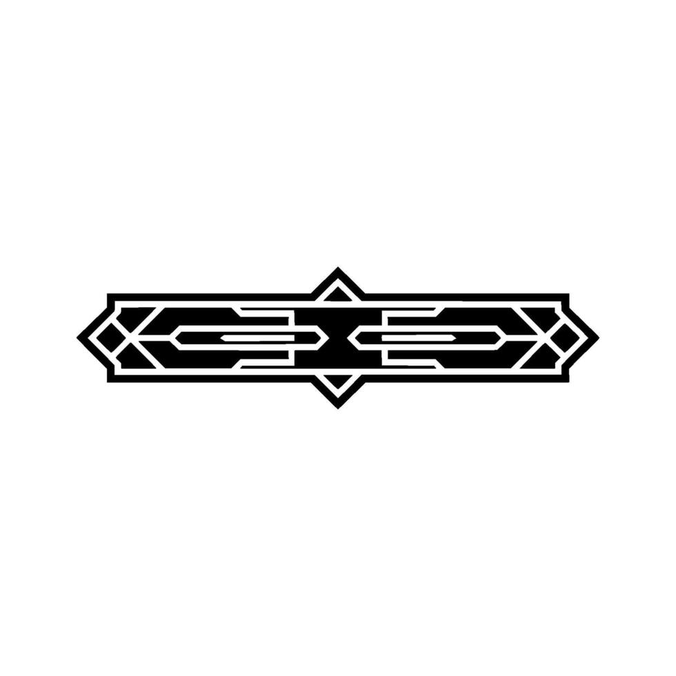 Geometric Art Deco Emblem on White, Minimalist - Art deco vector