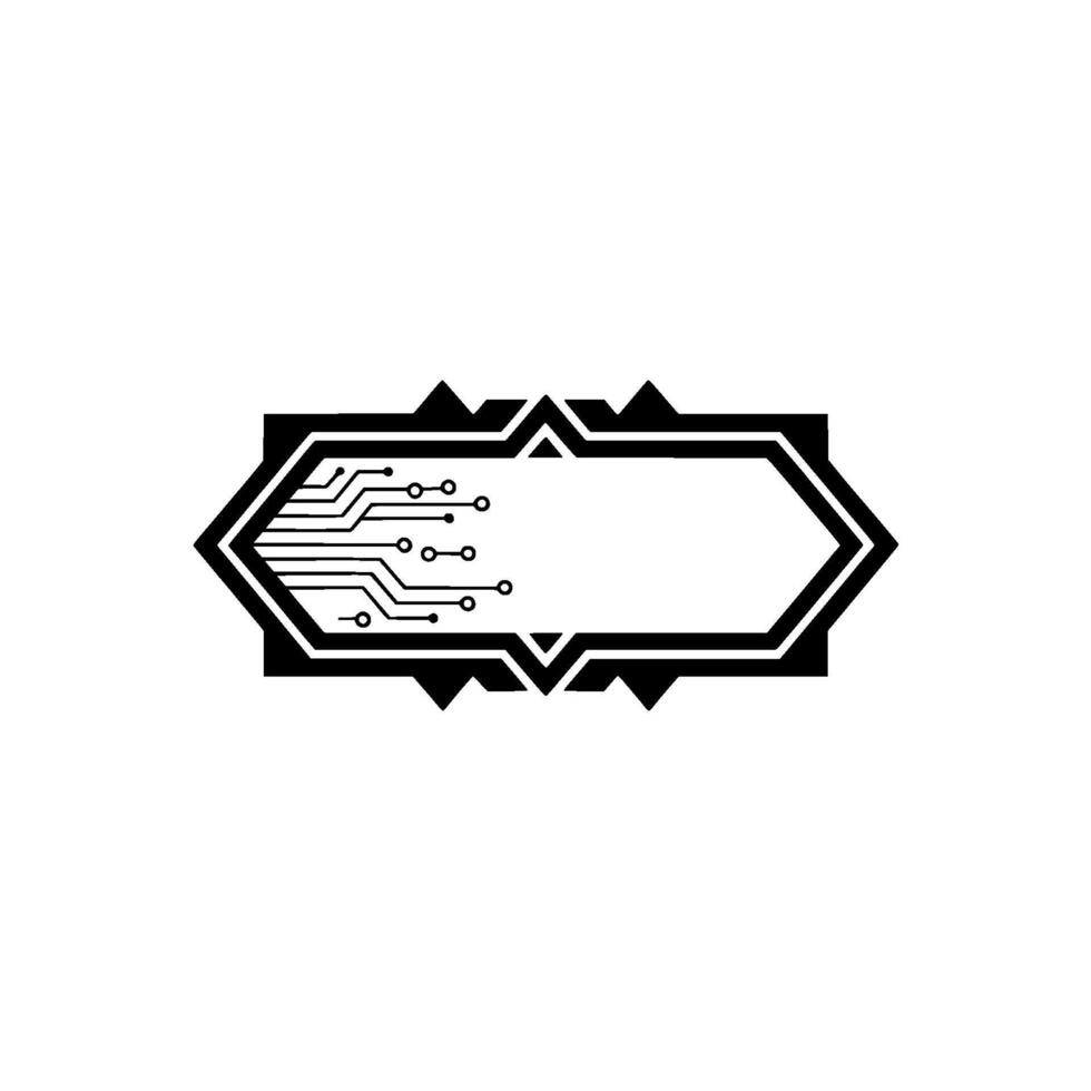 Minimalist Tech Circuit Board Frame vector