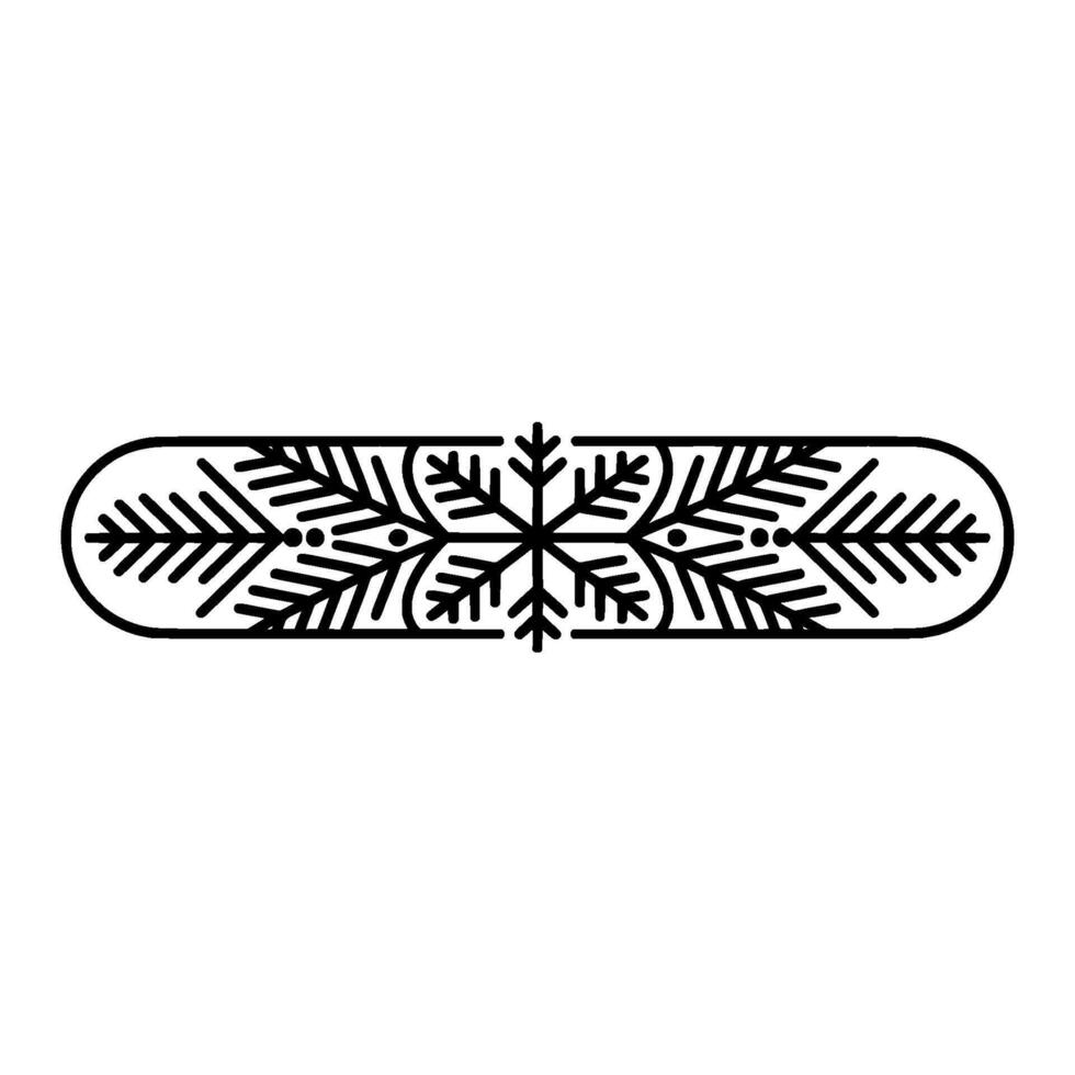 Minimalist Winter Holiday Border with Snowflake, Berries, and Fir Branches vector
