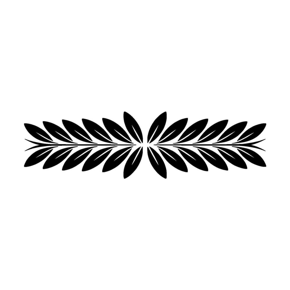 Black Leaf Border on White Background, Minimalist vector