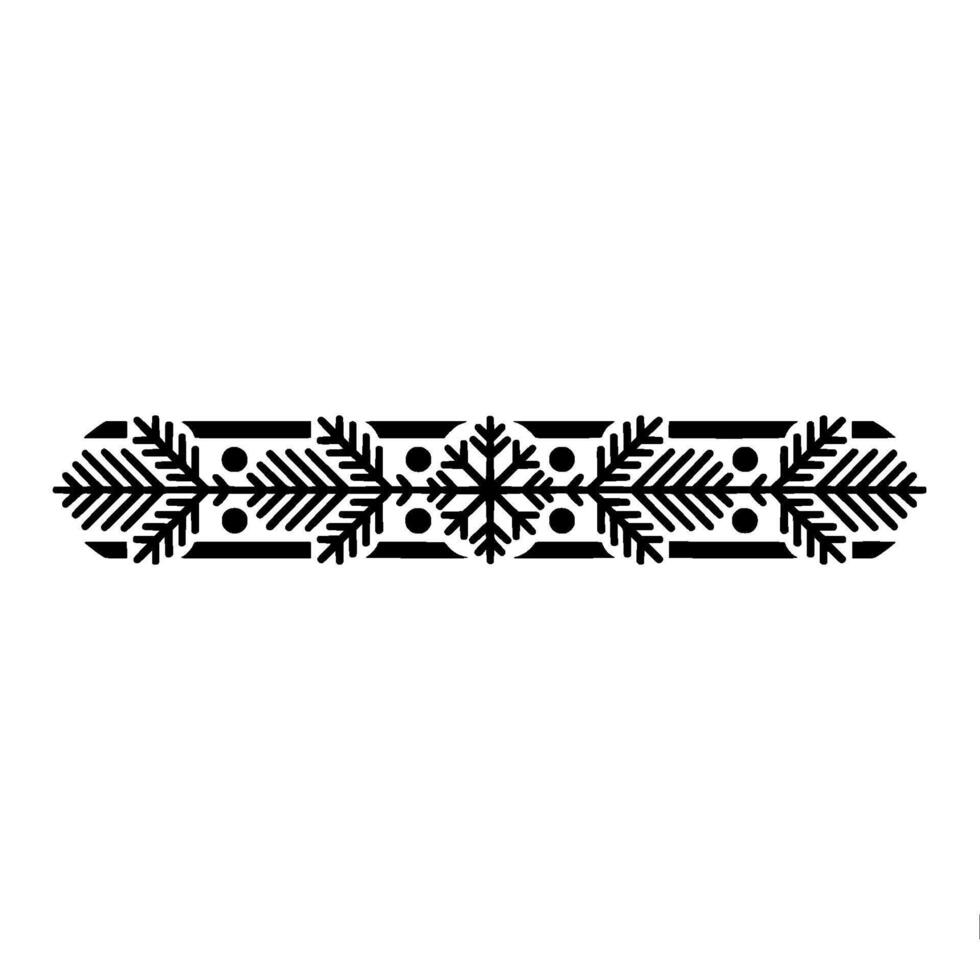 Minimalist Black and White Winter Ornament Border vector