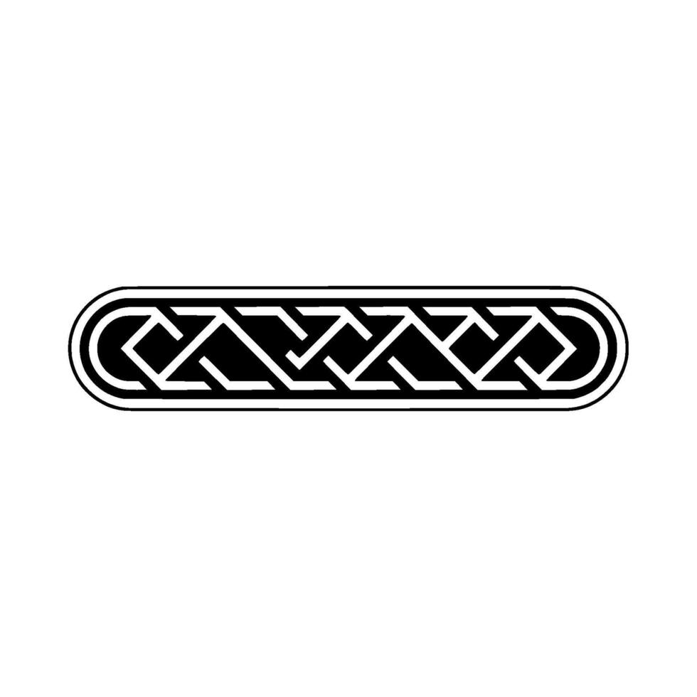 Minimalist Celtic Knot Ornament Black White Geometric vector