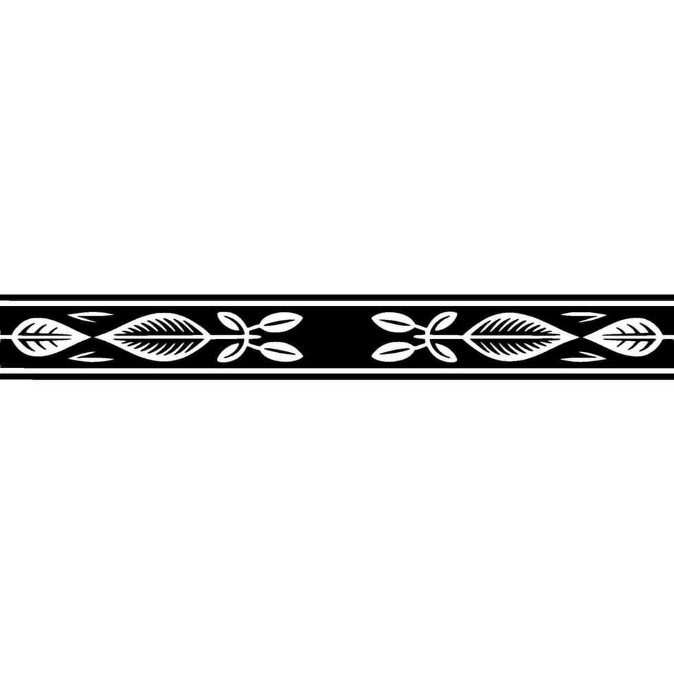 Elegant Black and White Floral Border - Abstract vector