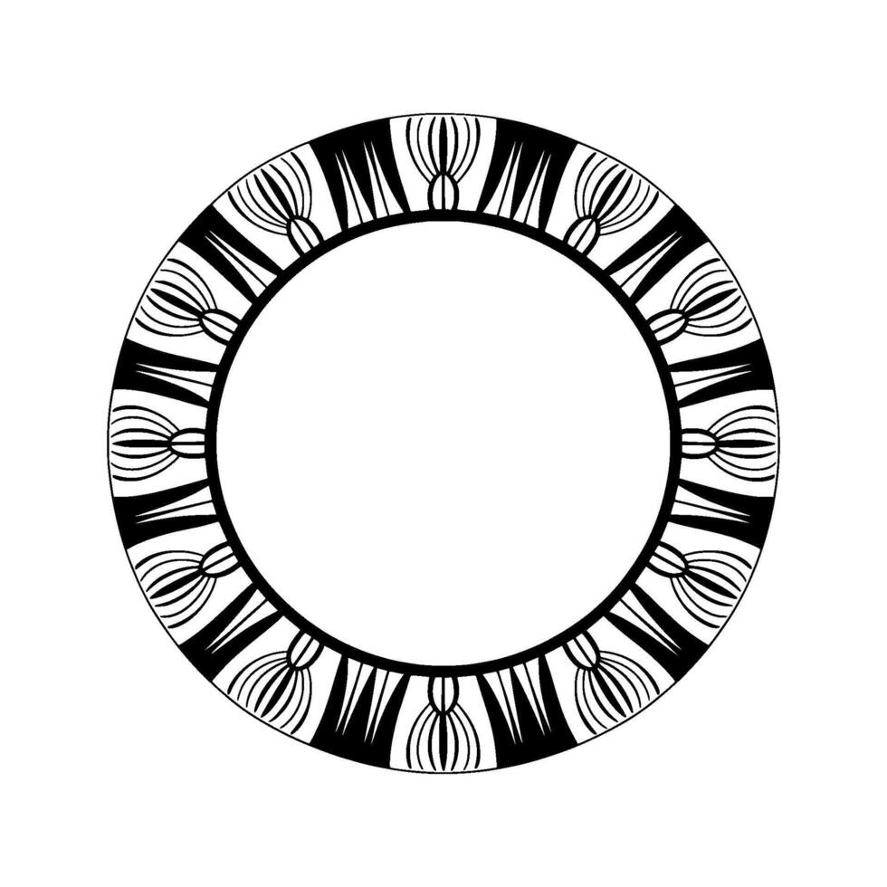 Minimalist Black and White Circular Pattern on White Background vector