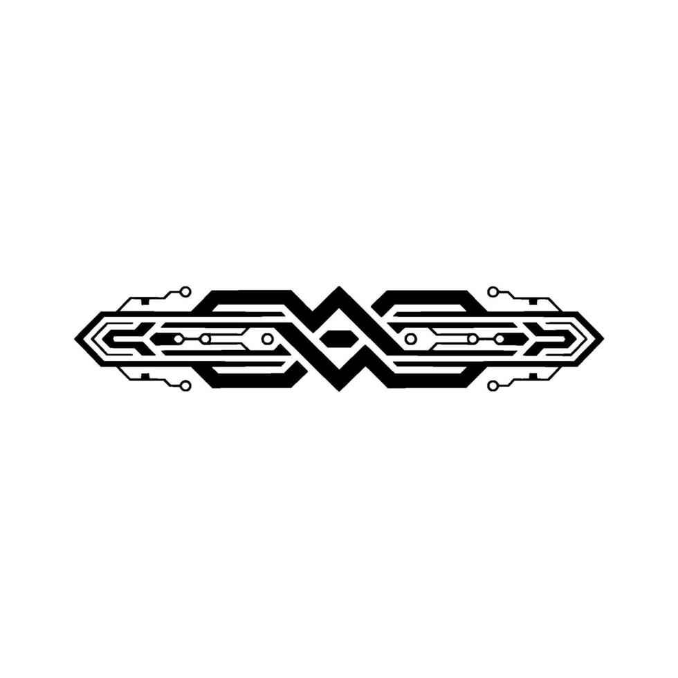 Abstract Circuitry Ornament, Monochrome, Technology Concept vector