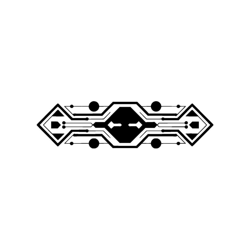 Minimalist Tech Circuit Element, Geometric Shape, Modern Art vector