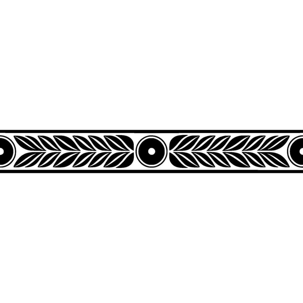 Elegant Greek Key Border, Black White Ornament vector