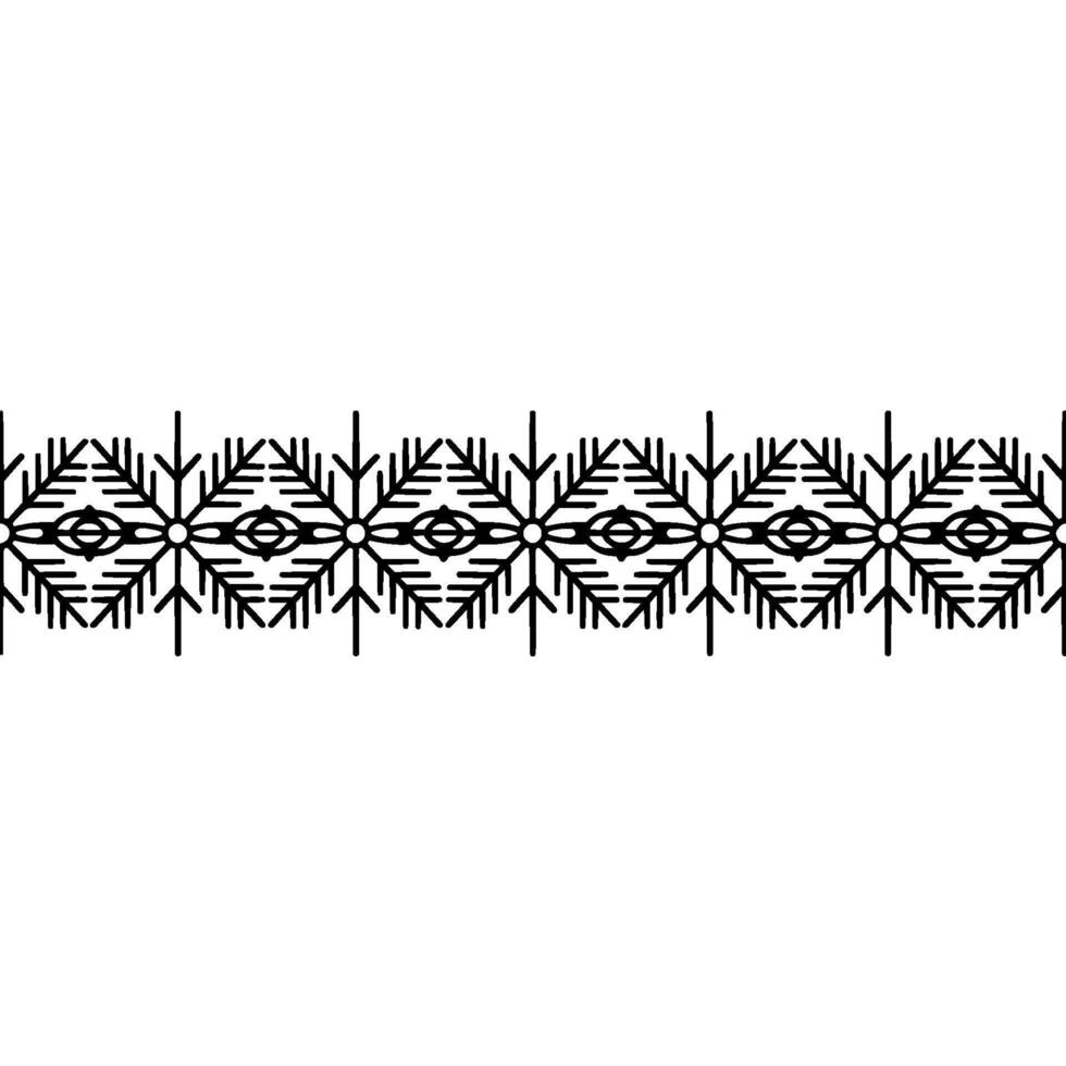 Minimalist Snowflake Border Ornament vector