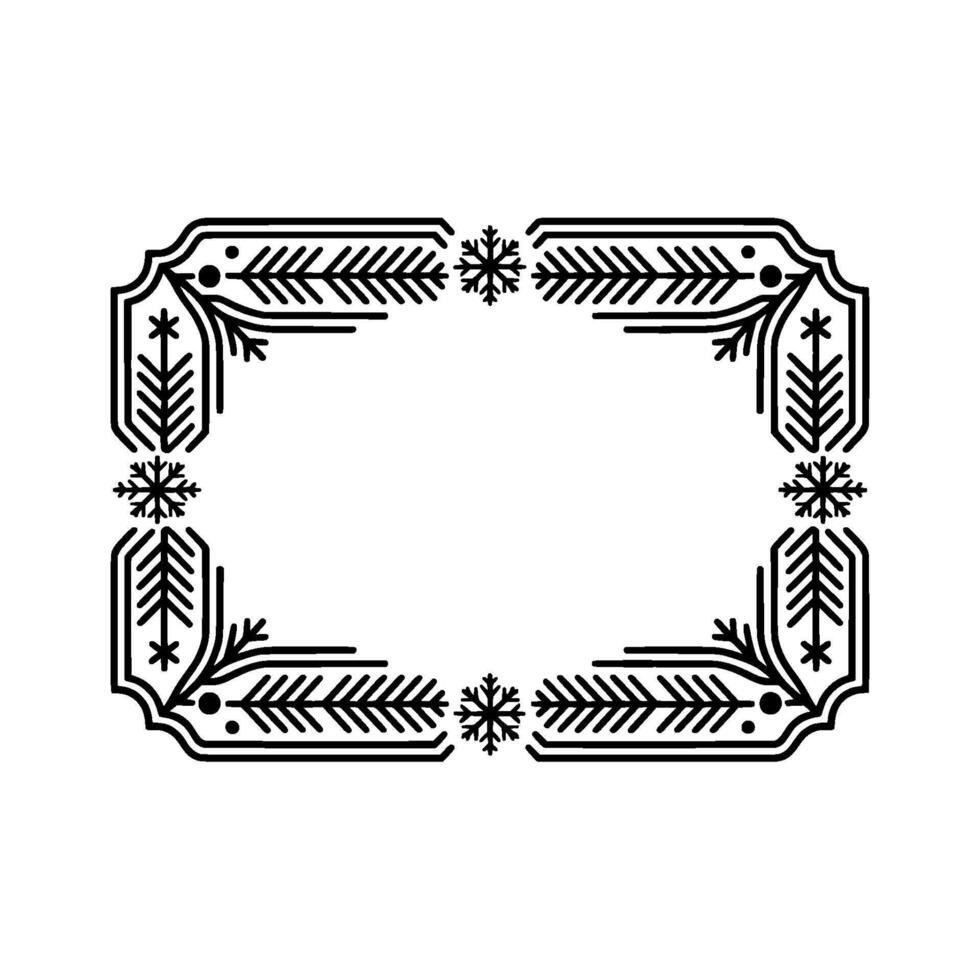 Minimalist Winter Frame Black White Holiday vector