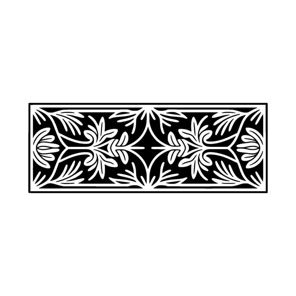 Elegant Black and White Floral Border Art Nouveau vector