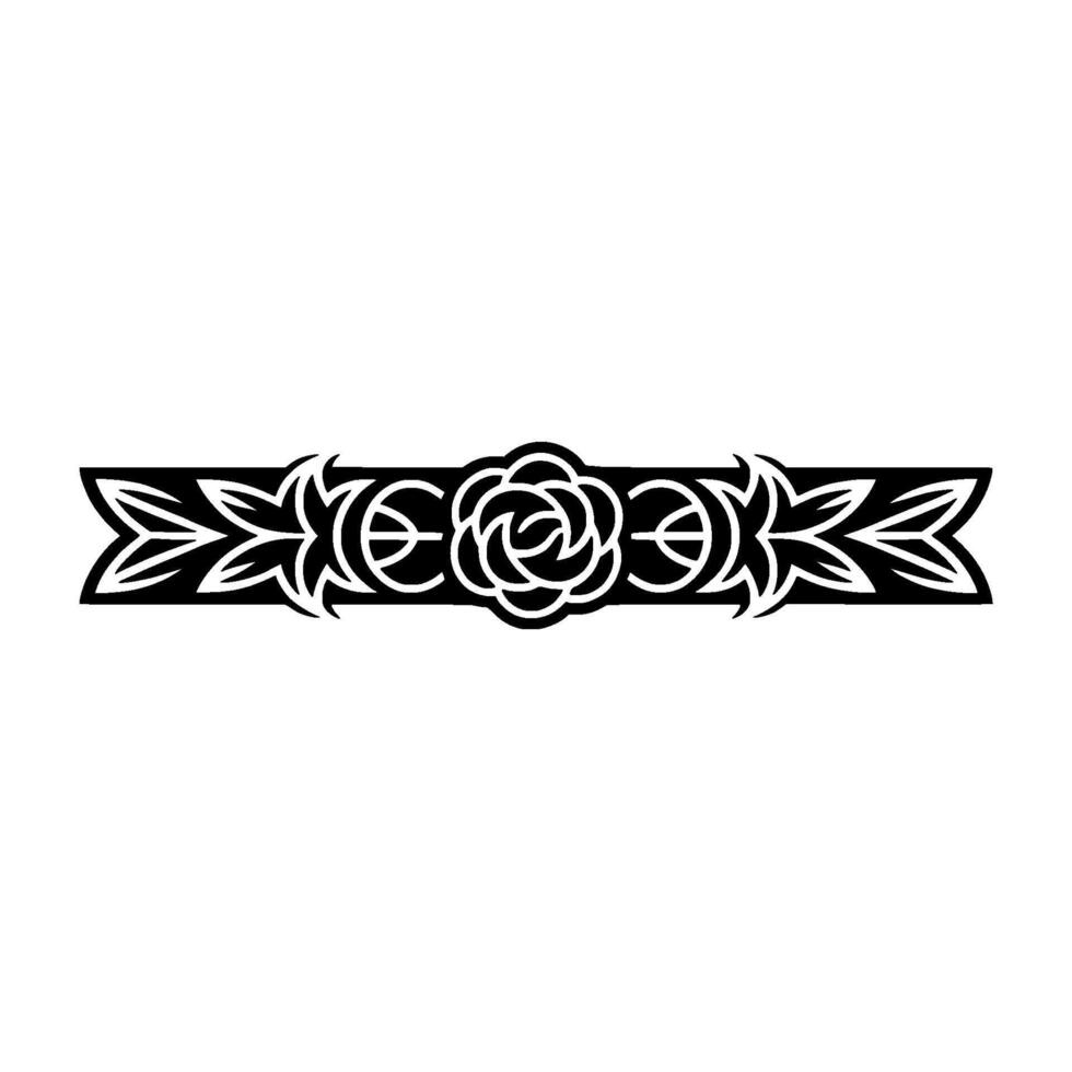 Elegant Black Floral Border with Rose Motif vector