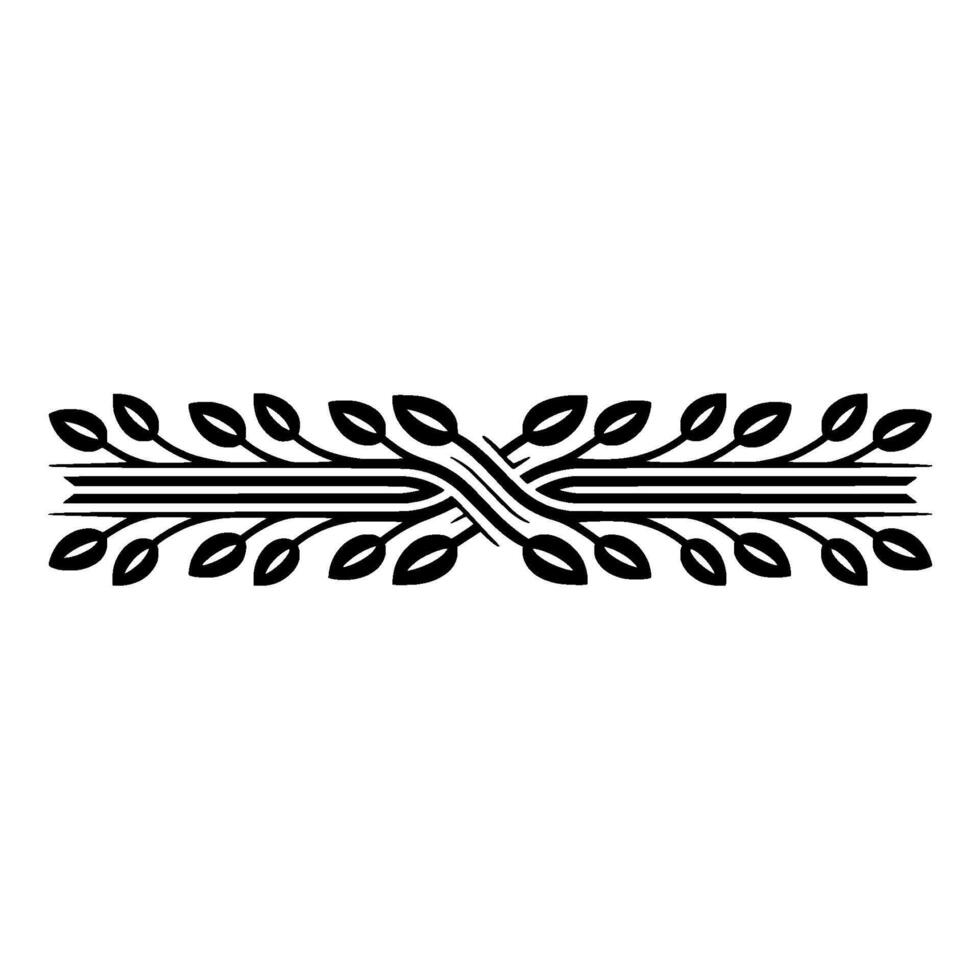 Minimalist Leaf Ornament Elegant Border, Floral Decoration vector