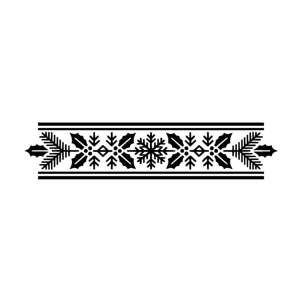 Christmas Border Ornament, Silhouette, Festive Illustration vector