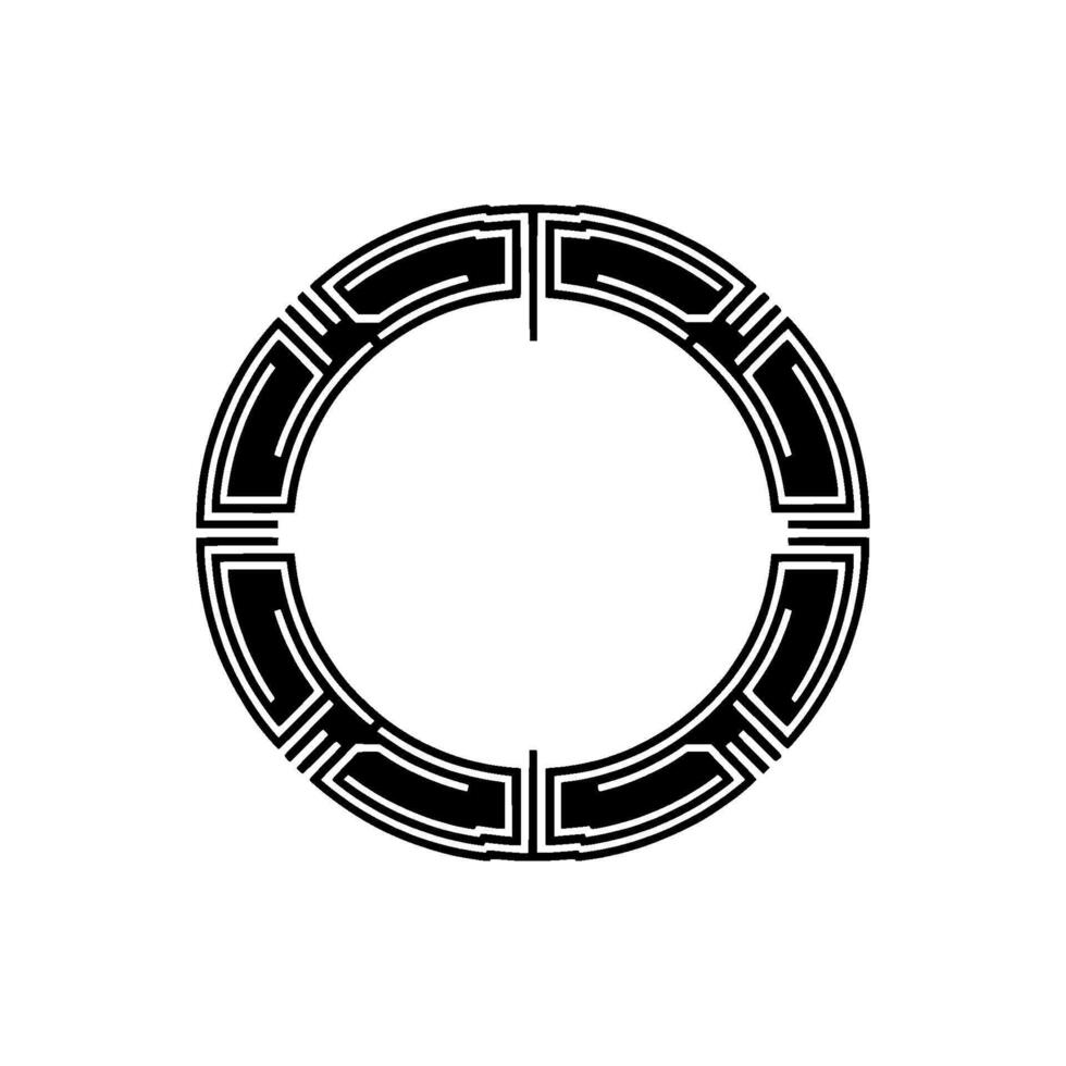 Geometric Circle, Minimalist Black and White Ornamentation vector
