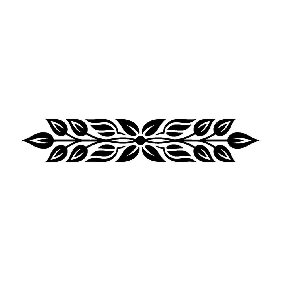 Elegant Black Floral Element on White Background - Floral ornament vector