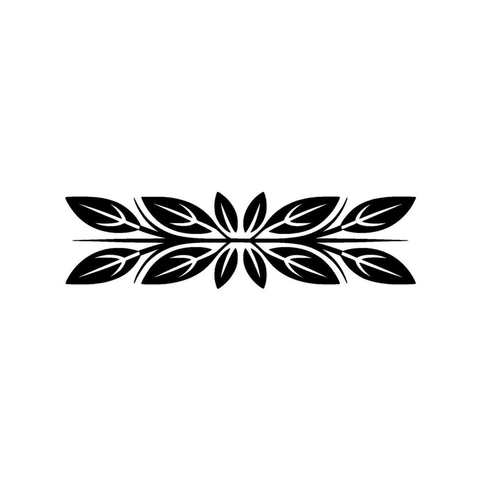 Minimalist Leaf Border in Black and White - Leaves vector