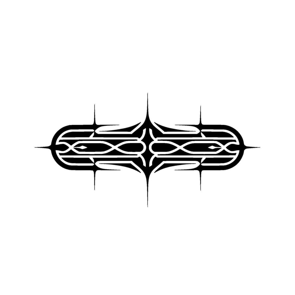 Geometric Black Ornament on White Background, Elegant - Abstract vector