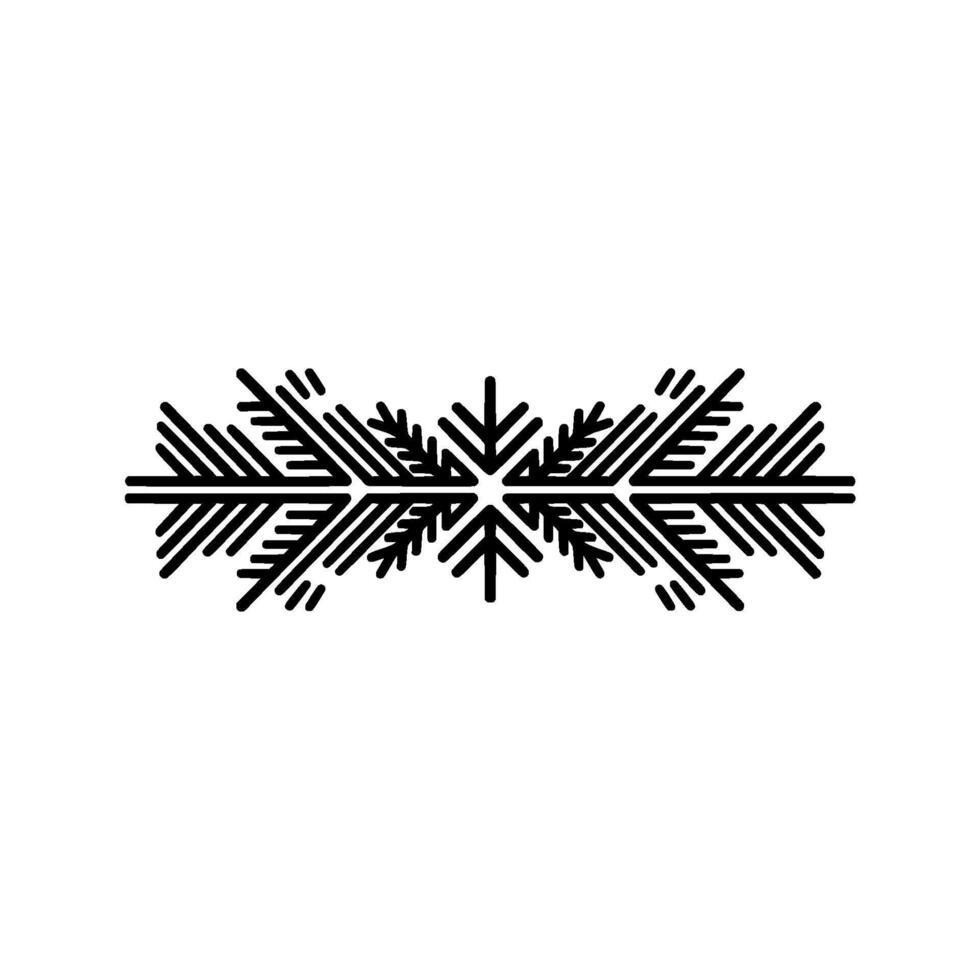 Minimalist Snowflake Border Black White Winter - Christmas vector