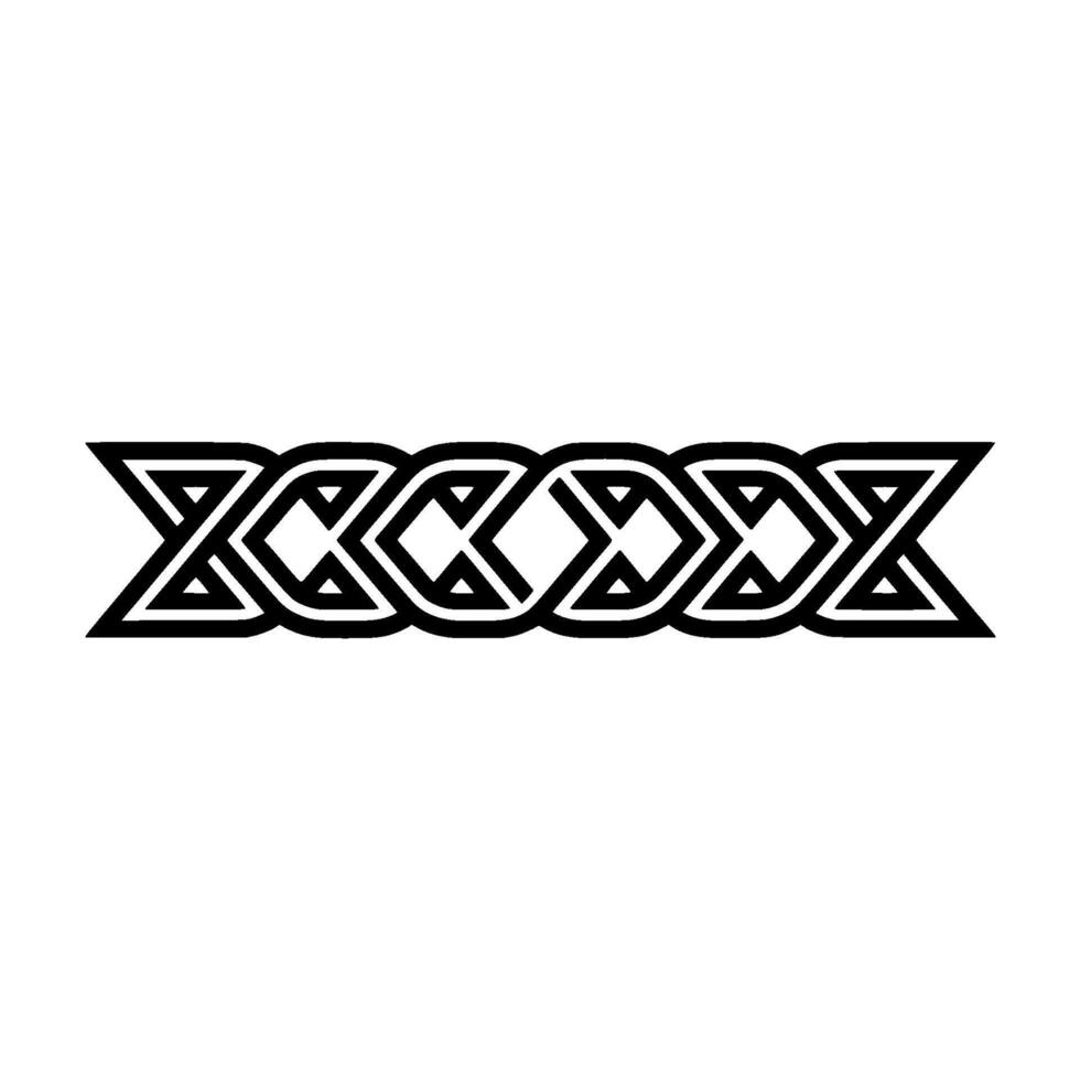 Elegant Black White Geometric Celtic Border vector