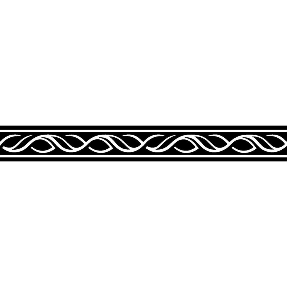 Ornamental Black and White Border Element on Gradient Background - Ornament vector