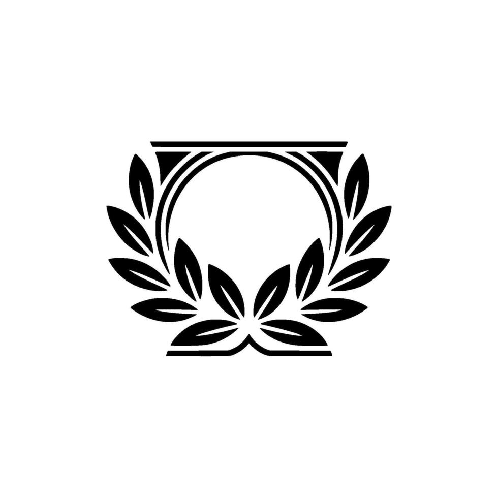 Elegant Black White Laurel Wreath vector