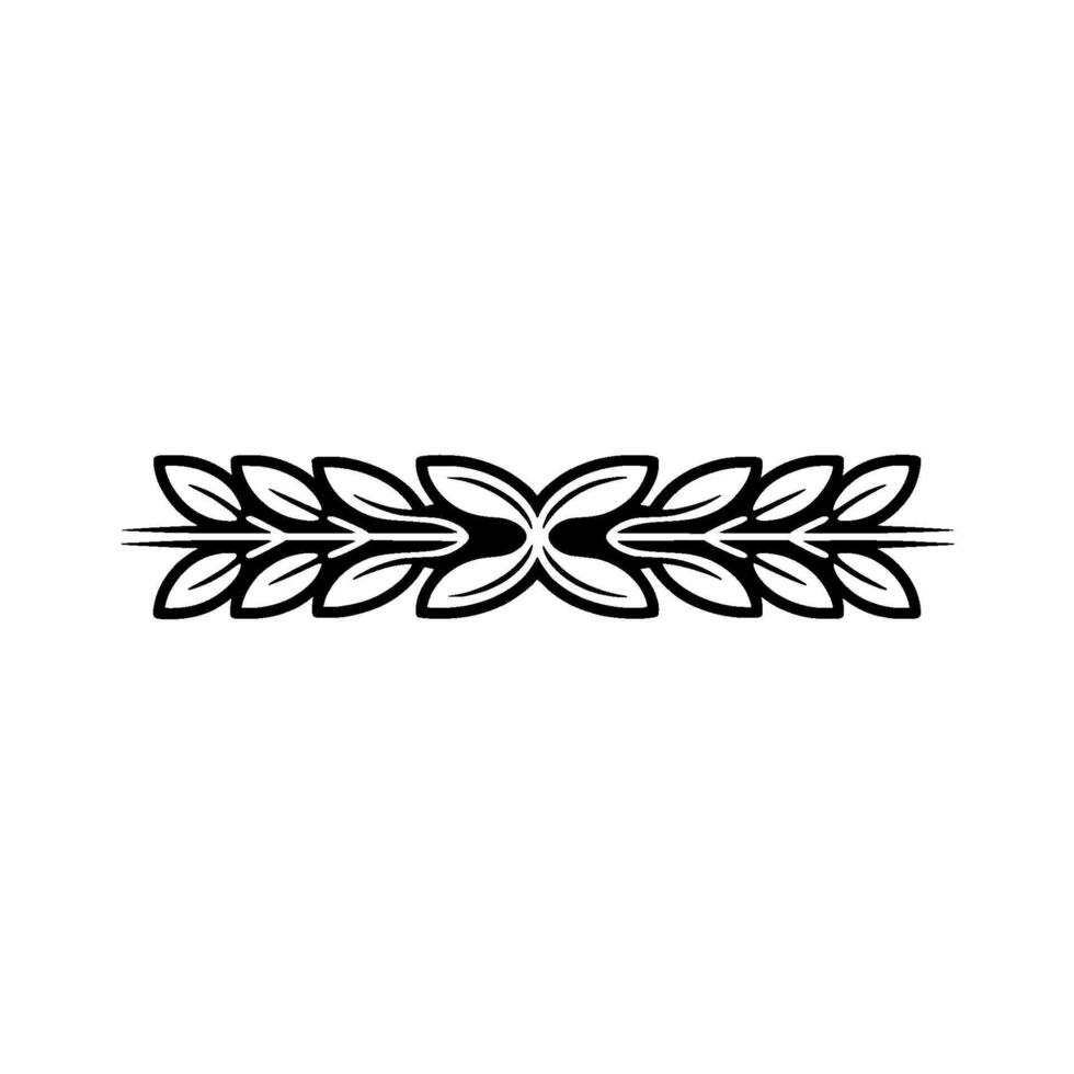 Elegant Floral Border Element, Black and White - Leaves vector