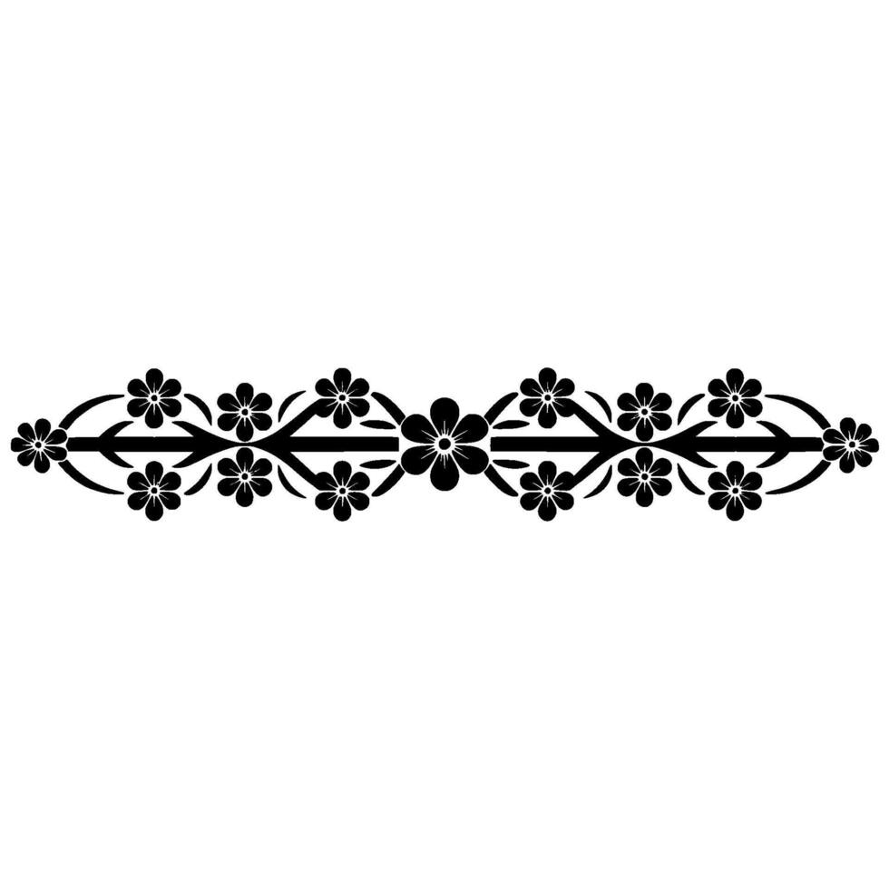Elegant Black Floral Border on White Background - Spring vector
