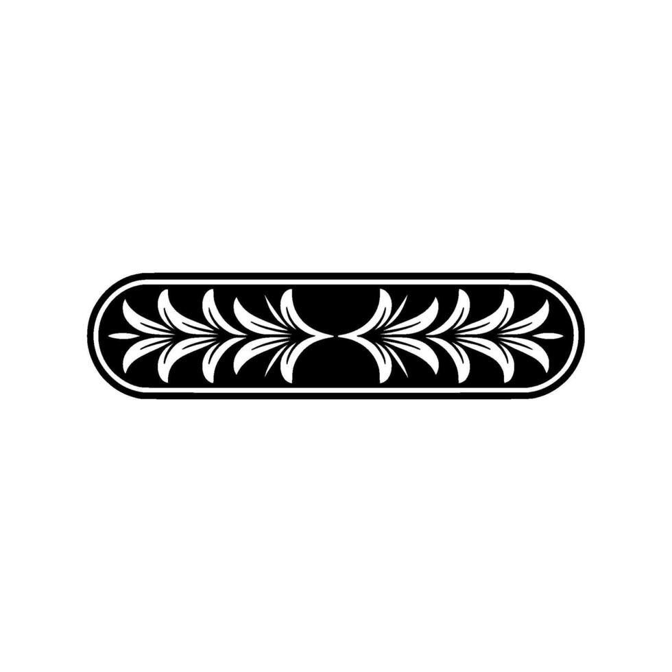 Elegant Black White Floral Border - Art deco vector