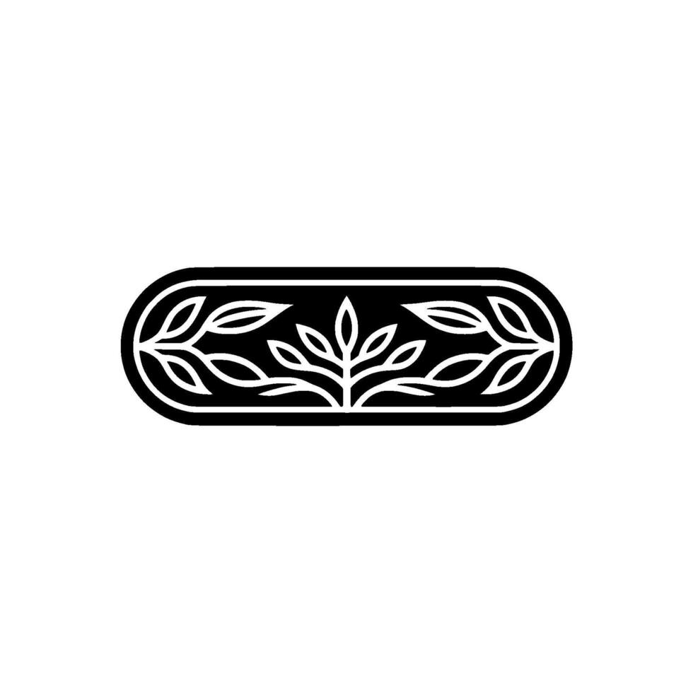 Minimalist Floral Ornament, Black and White - Illustration vector