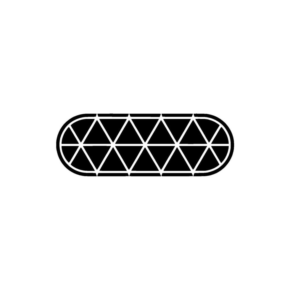 Geometric Pill Illustration Black Triangles in Rounded Rectangle vector