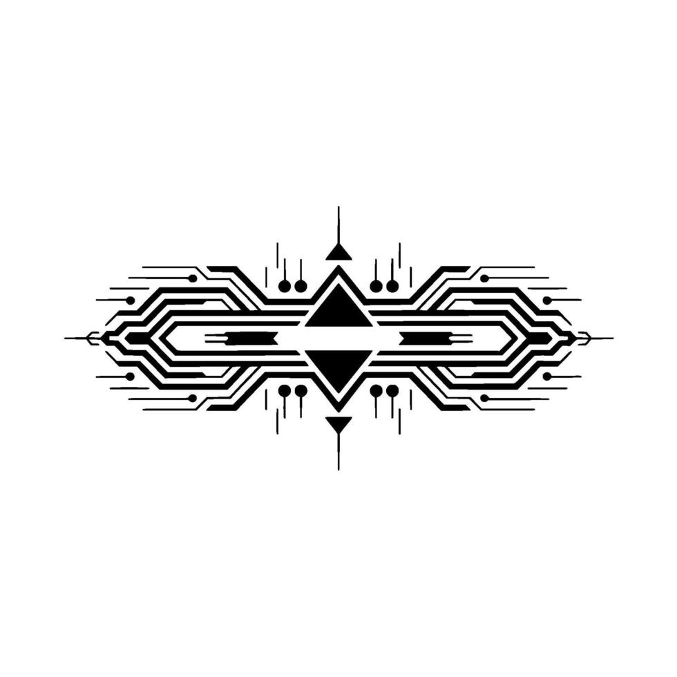Abstract Tech Circuitry on White Background - Technology vector