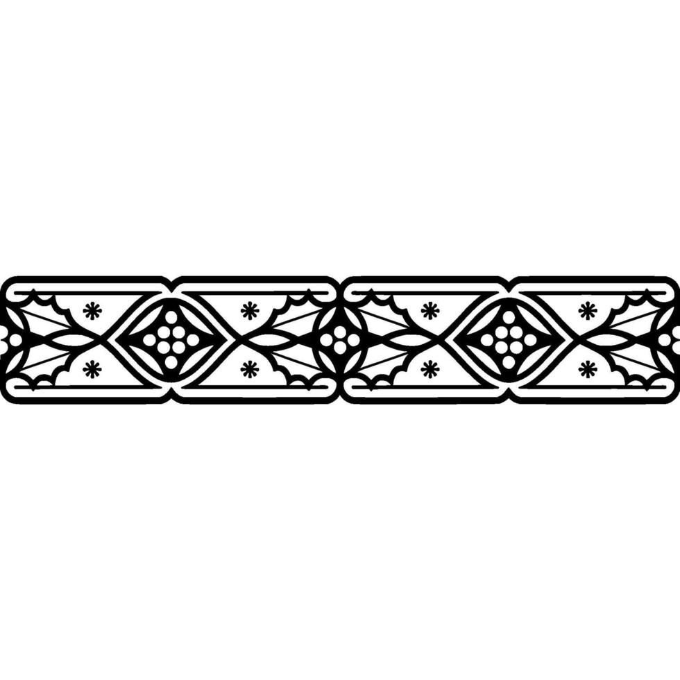 Ornamental Black Border on White Background - Ornament vector