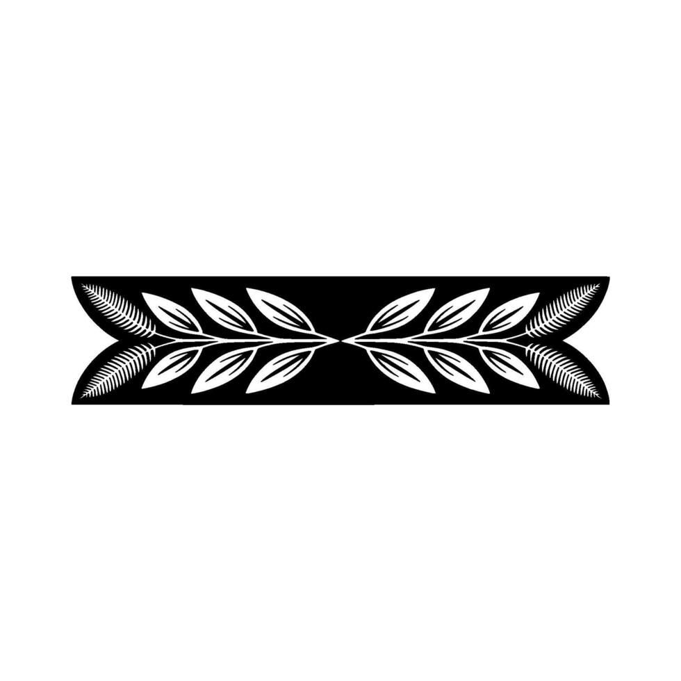 Elegant Black White Leaf Border - Leaf border vector