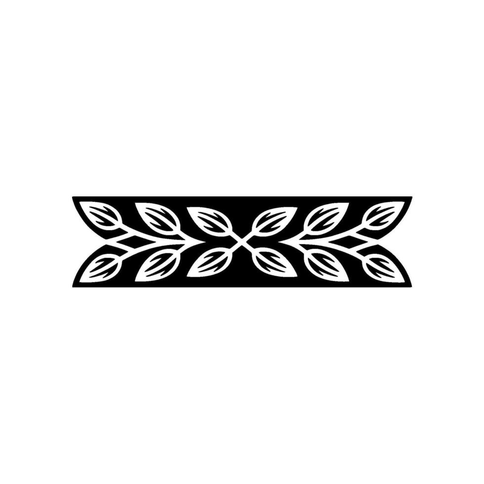 Minimalist Leafy Border, Black and White, Elegant vector