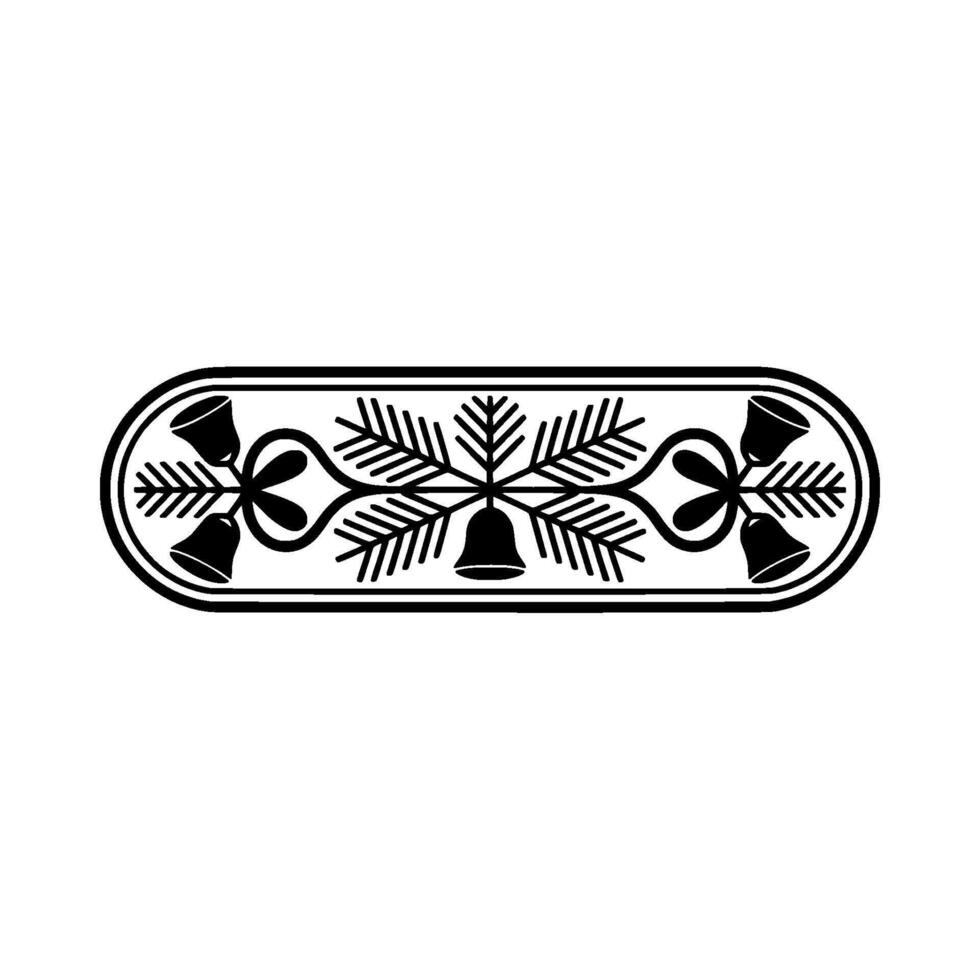 Elegant Christmas Border Ornament Black White - Illustration vector