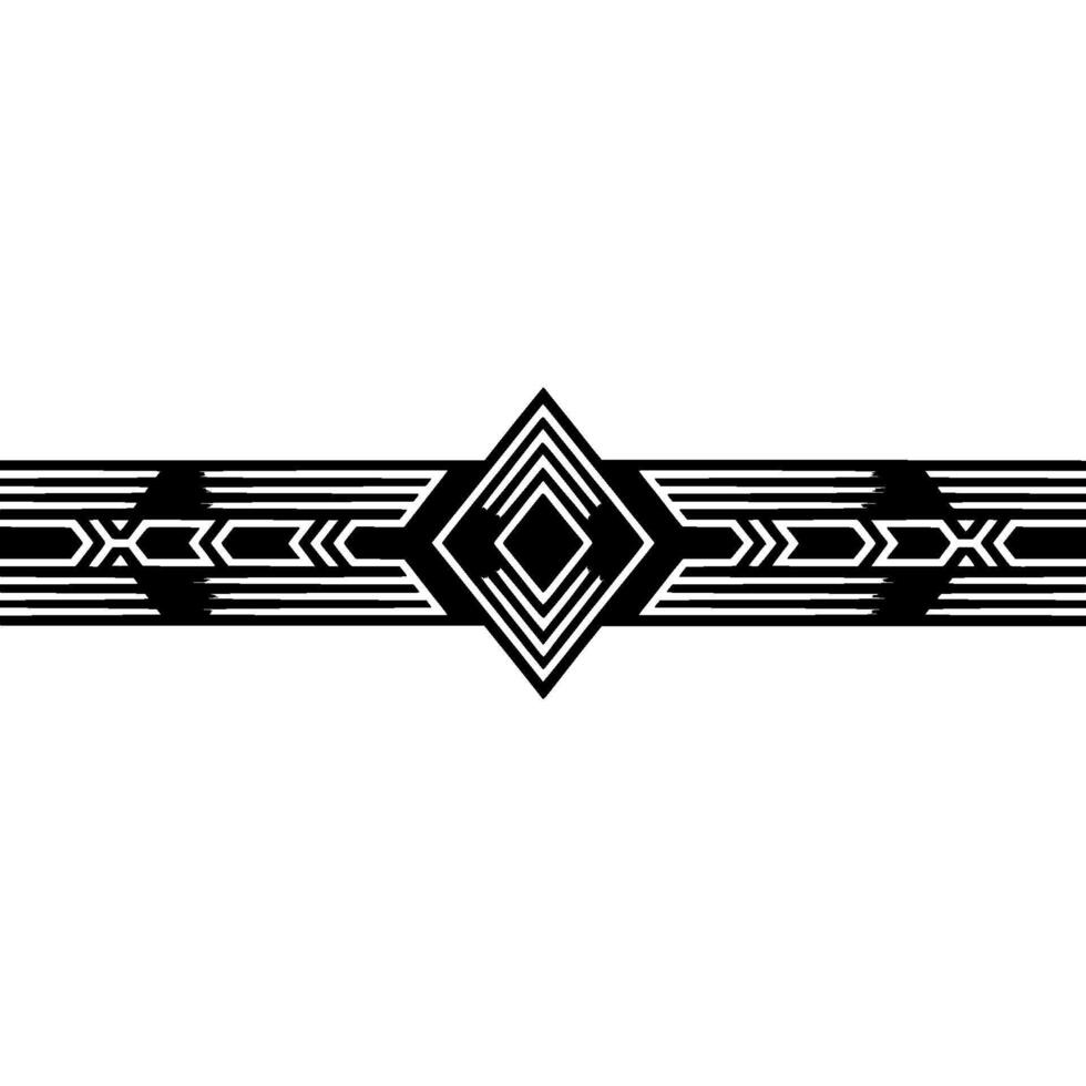 Geometric Art Deco Border on White Background - Diamonds vector