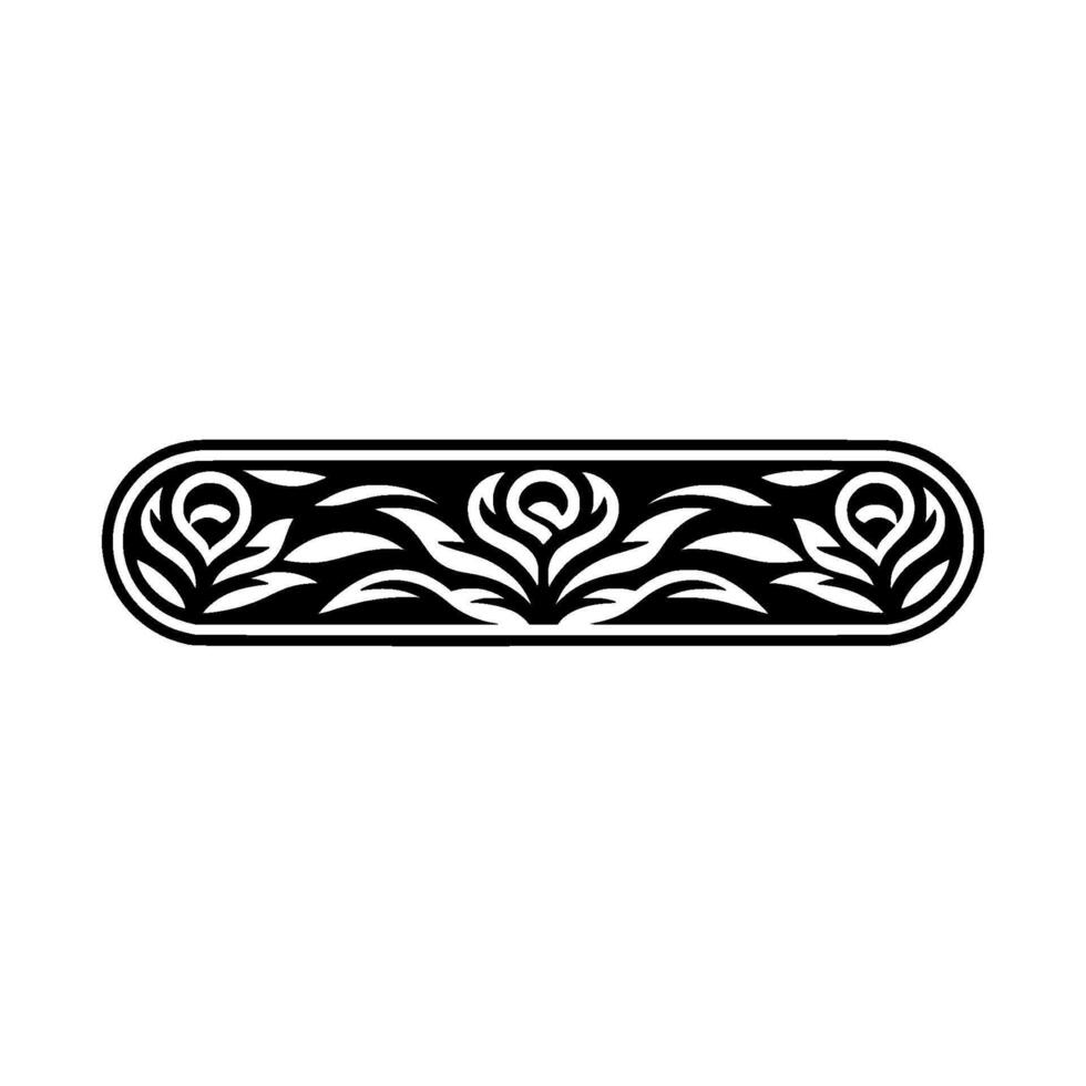 Elegant Black Floral Border on White Background - Ornament, Pattern vector